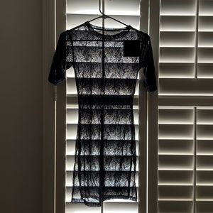 OUTCAST STRAIGHT THROUGH MESH DRESS ALL BLACK